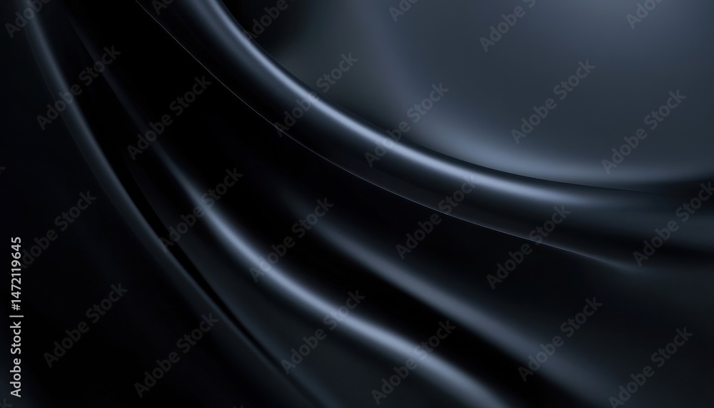Poster Dark Gray Smooth Fabric Drape with Subtle Waves and Shadows