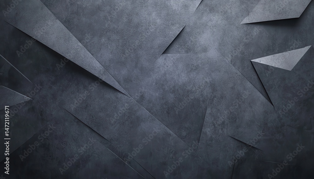 Aufkleber Dark Grey Abstract Geometric Background with Angular Triangles