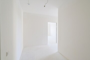rough repairs for self-finishing. interior decoration, bare walls of the room, stage of...