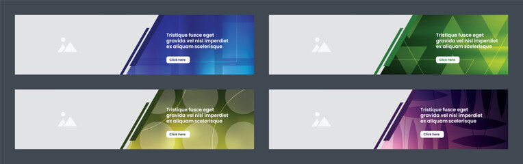 Plakat Horizontal banners templates with gradient colors, abstract background with geometric shape patterns. 
