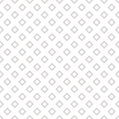 Simple vector geometric seamless texture. Subtle abstract minimalist pattern with small rounded perforated squares, repeat tiles. Light gray and white minimal background. All-over decorative design
