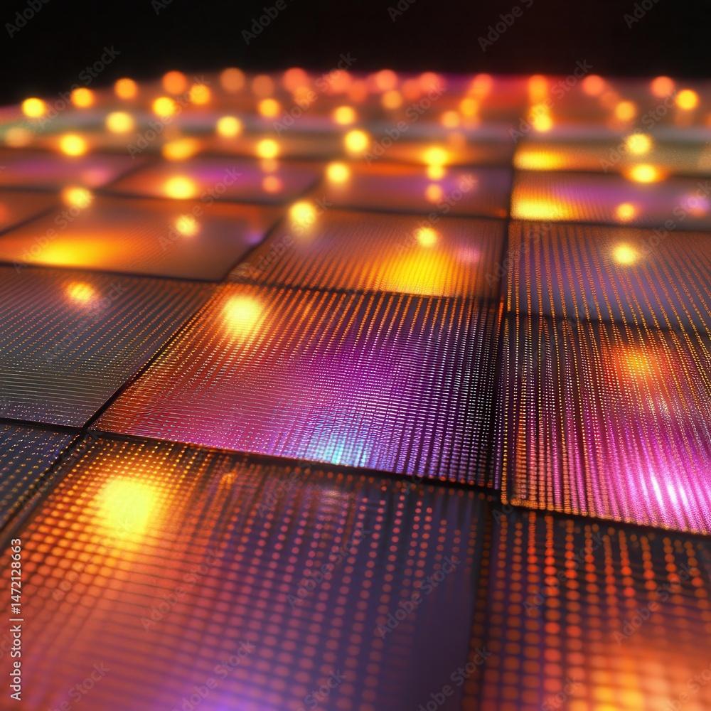 Poster pulsating glowing networks illustrate the progress of digital solutions in meeting global climate ch