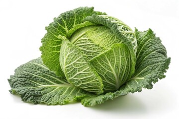Obraz premium fresh cabbage head isolated on white background