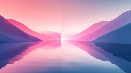 Fototapeta premium Peaceful landscape reflecting vibrant colors in still water.