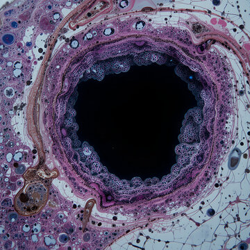 Photomicrograph of pyonephrosis + angiomyolipoma in a patient diagnosed with pyonephrosis sinistra in the anatomical pathology laboratory