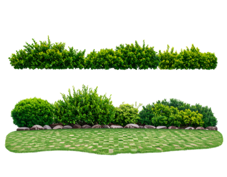 Green garden design elements