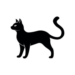black cat silhouette vector animal pet feline icon art