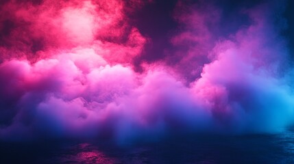 Obraz premium Vibrant, colorful clouds of smoke in a vibrant, surreal scene.