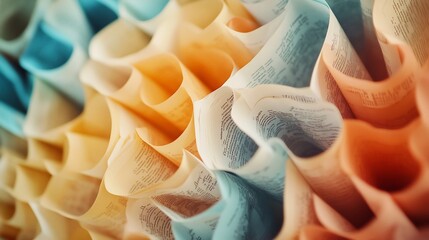 Colorful rolled paper decorations close-up.