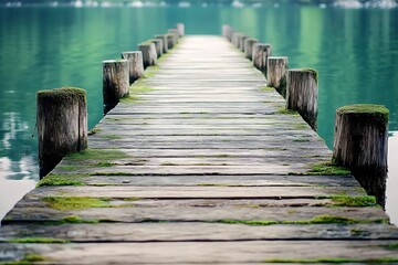 Fototapeta premium Wooden pier on the lake