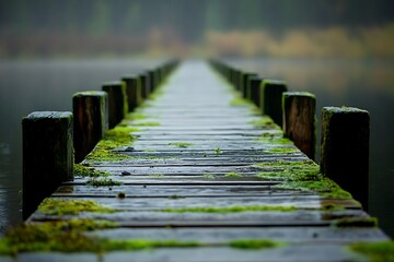 Obraz premium Wooden pier on the lake