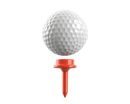 recommend clip art: Golf ball and tee isolated on white  background PNG