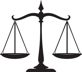 Scales of Justice Silhouette Vector Illustration of Law and Balance Perfect for Legal, Court, Fairness, and Equality Concept