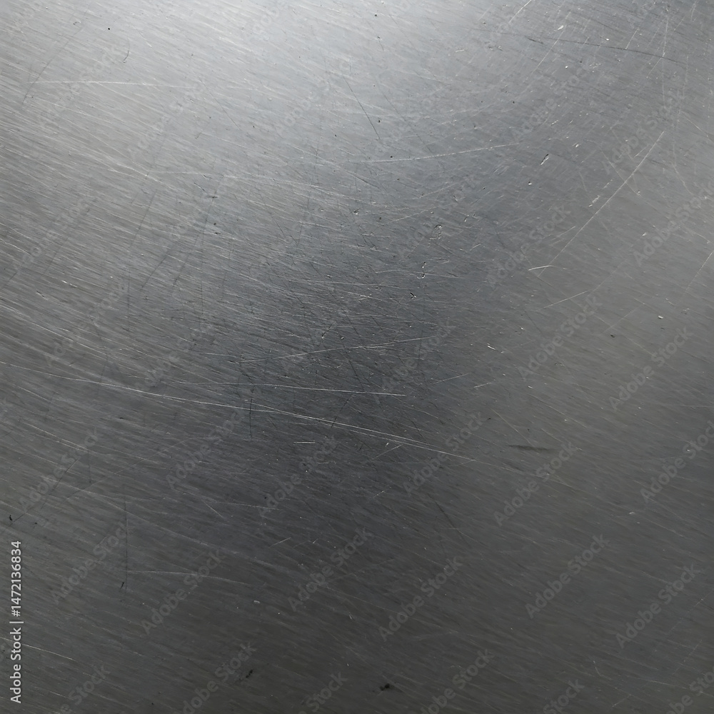 Poster closeup abstract texture of a silver gray metal surface heavily covered in numerous scratches and sc