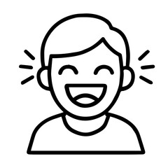 Fototapeta premium icon man laughing on white background vector Vector icon people and professions