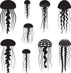 “Jellyfish Vector Bundle | Ocean Animal SVG, Marine Life Clipart & Underwater Art for Crafts & Design”
