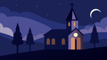 church in the night