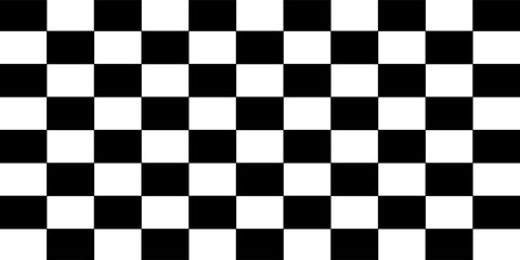 Fototapeta premium Black and white chess pattern. Checkerboard seamless vector illustration. Abstract checkered checkerboard for game. Grid geometric rectangle shape. Race flag. Retro mosaic floor.