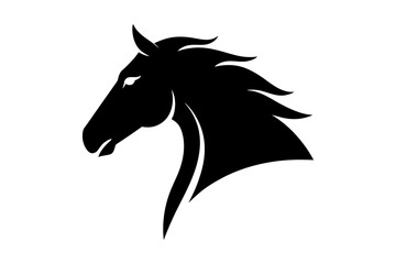 Horse head silhouette equestrian logo design art