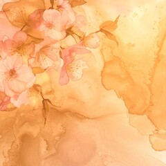 Fototapeta premium Painting Cherry blossoms - Japanese cherry - Sakura floral in soft color over blurred nature background