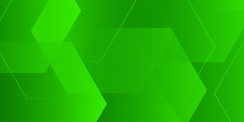 Abstract green hexagonal background. Dynamic shapes composition. Vector illustration