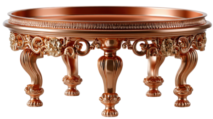 Elegant Copper Tray Table: A meticulously crafted tray table, resplendent in copper tones, showcasing intricate detailing and refined aesthetic that epitomizes timeless beauty.