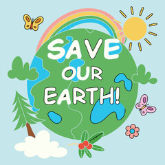 Fototapeta premium Save Our Earth Concept Illustration 02
