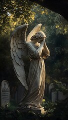 Fototapeta premium A realistic photo of an angel statue