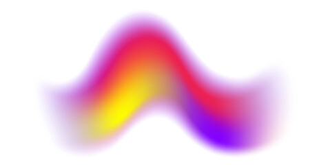 Blurred colored shape. Mesh fluid liquid abstract element. Soft light holographic blob. Neon blend vibrant multicolor figure with aura