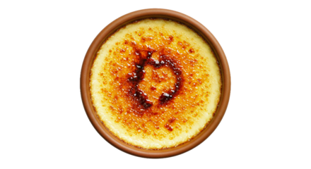 Top View Classic Cr�me Br�l�e with Golden Torched Sugar