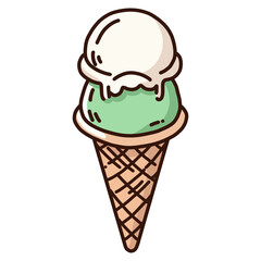 Lime and Coconut Swirl Ice Cream Cone Delight