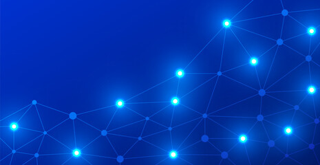 Fototapeta premium Blue Network Connection Technology Background. Vector Illustration. Abstract Business Wallpaper. Banner