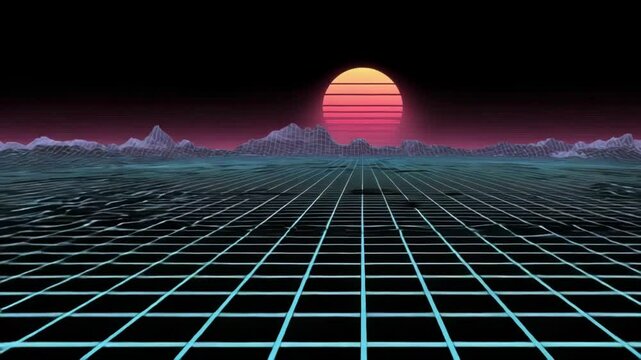 Geometric sunset abstract design background