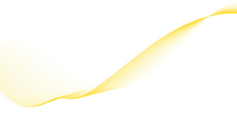 Abstract glowing golden wave lines on black horizontal background. clean and modern style with elegant curves, lines, light reflections