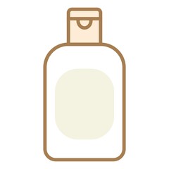 Illustration showing hair shampoo icon with color elements on white background