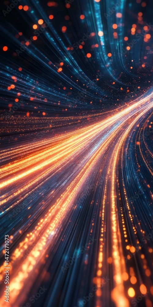 Poster evolving luminous pathways signifying smart ai solutions' emergence to cut carbon emissions within g