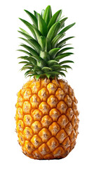 Golden Pineapple: A vibrant close-up shot captures the intricate texture and sunny hue of a ripe pineapple, its spiky crown a testament to its freshness and exotic appeal.