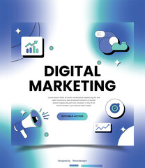 Digital marketing banner and social media banner . 