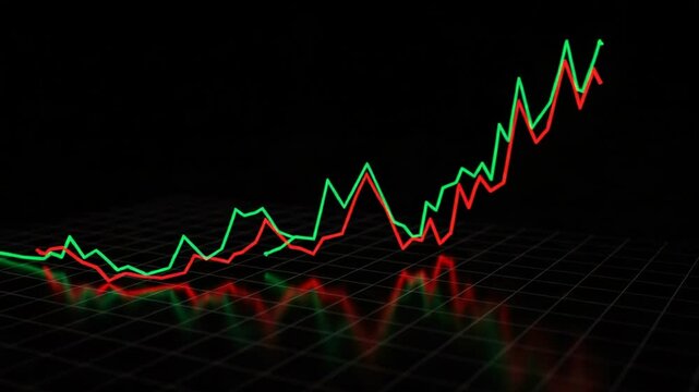 Trending line graph illustration for business finance and market analysis