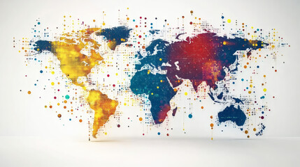 Colorful abstract world map design