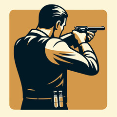 illustration of someone shooting with a gun  © wahyu