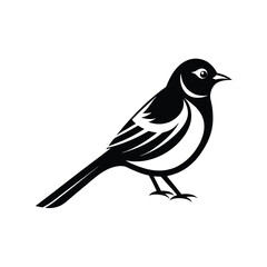 Obraz premium Sleek black and white illustration of a bird depicted in a minimalist and modern vector design