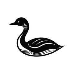 Elegant black swan silhouette vector illustration ideal for logos branding and nature themed designs.