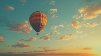 Fototapeta premium Animated icon of a hot air balloon rising