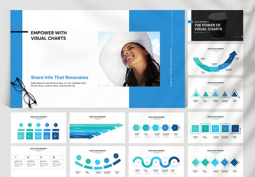 Modern Business Presentation Slide Deck with Infographic Charts Templates