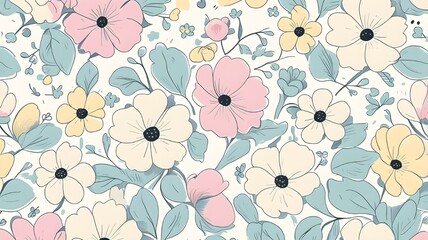The flowers pattern with white background.