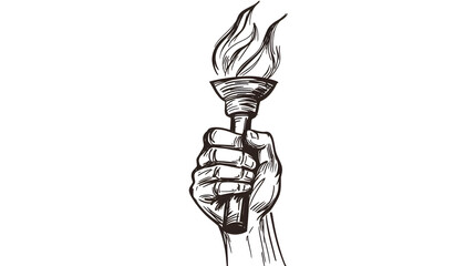 A hand holding a torch