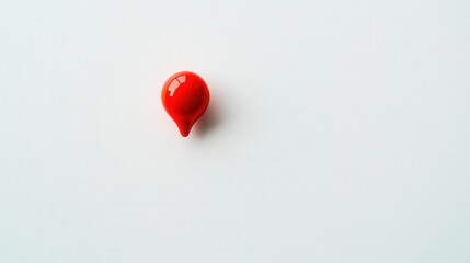Red Glossy Pin on White Background