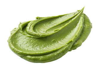 smear of delicious pistachio paste on white background