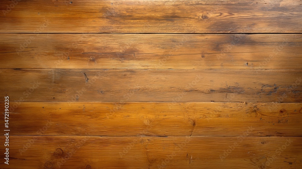 Fototapete rustic golden brown wood planks, showing natural grain and texture, ideal for background or design p